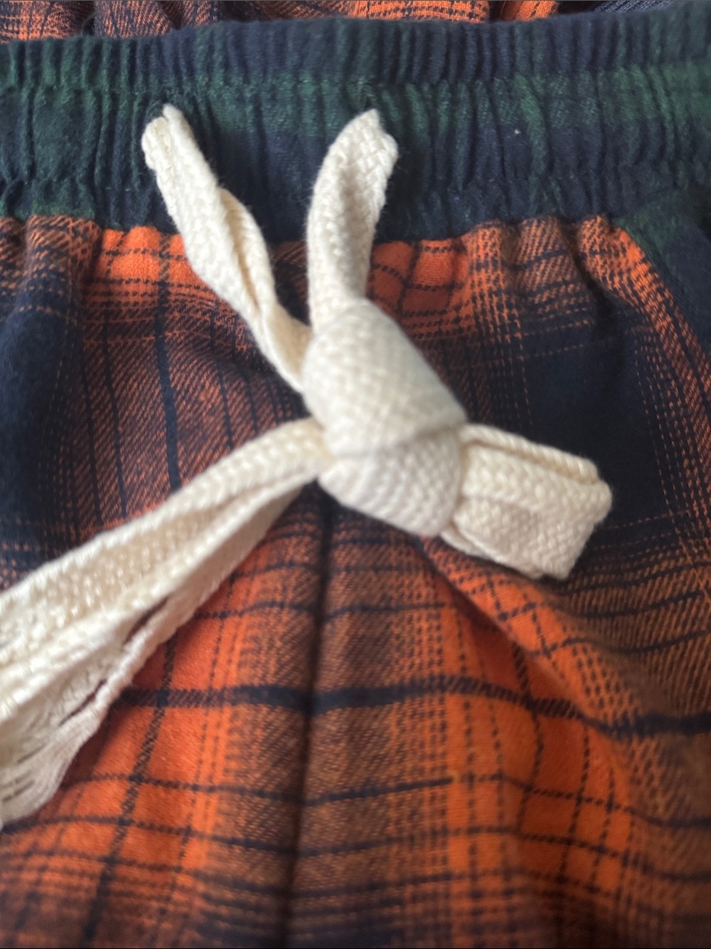 NWT Bohemela Orange and Navy Plaid Wide-Leg Lounge Pants, Various Sizes - Picture 5 of 14
